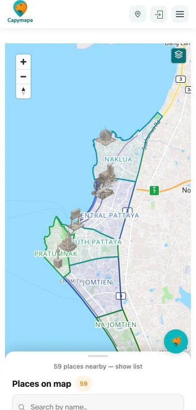 Capymapa map on mobile
