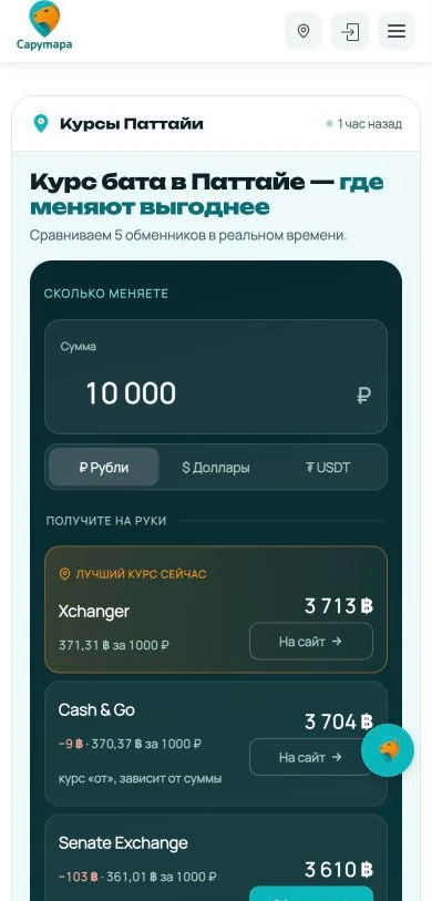 Курс бата на мобильном