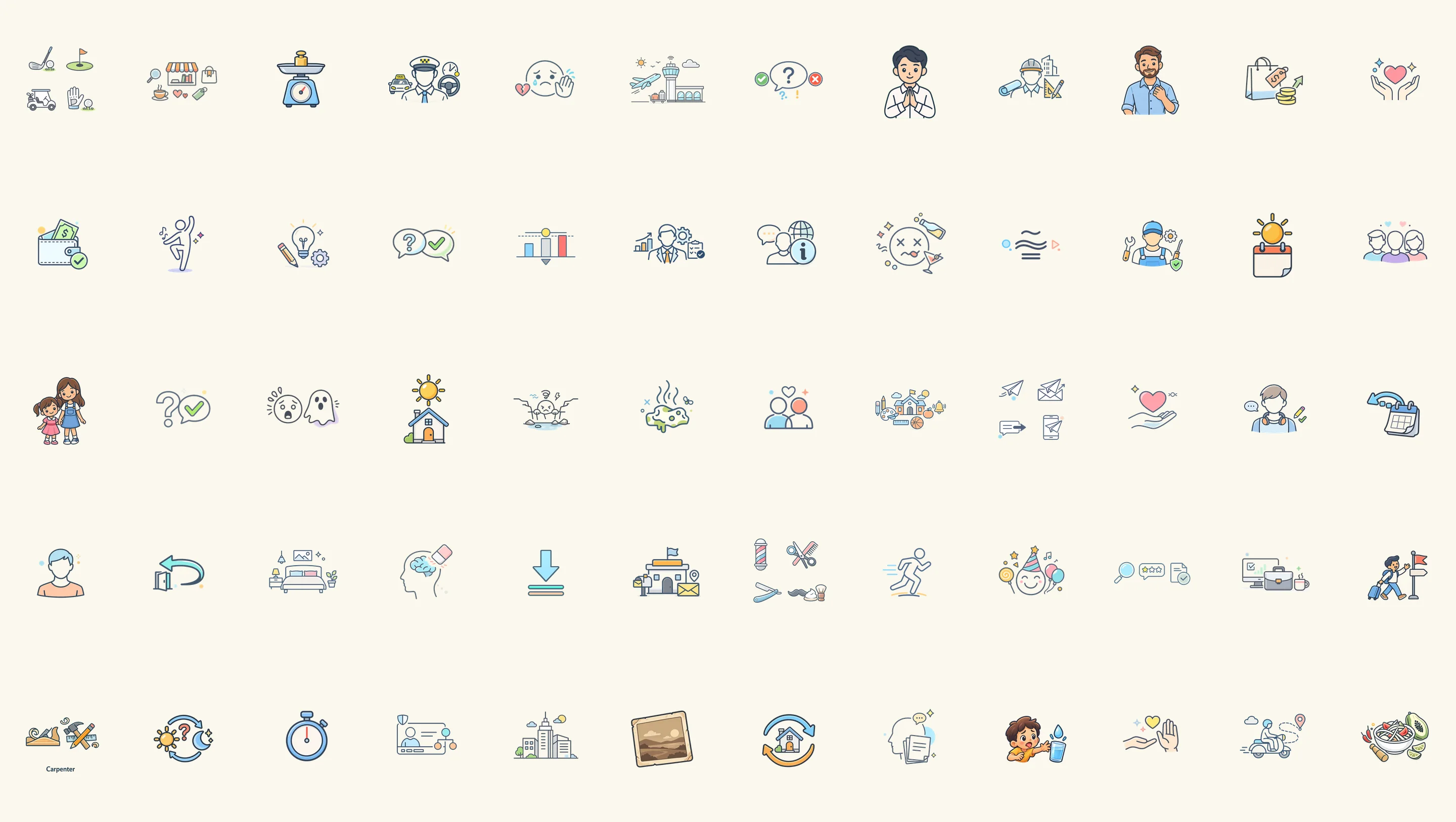 CapyTalk vocabulary illustrations