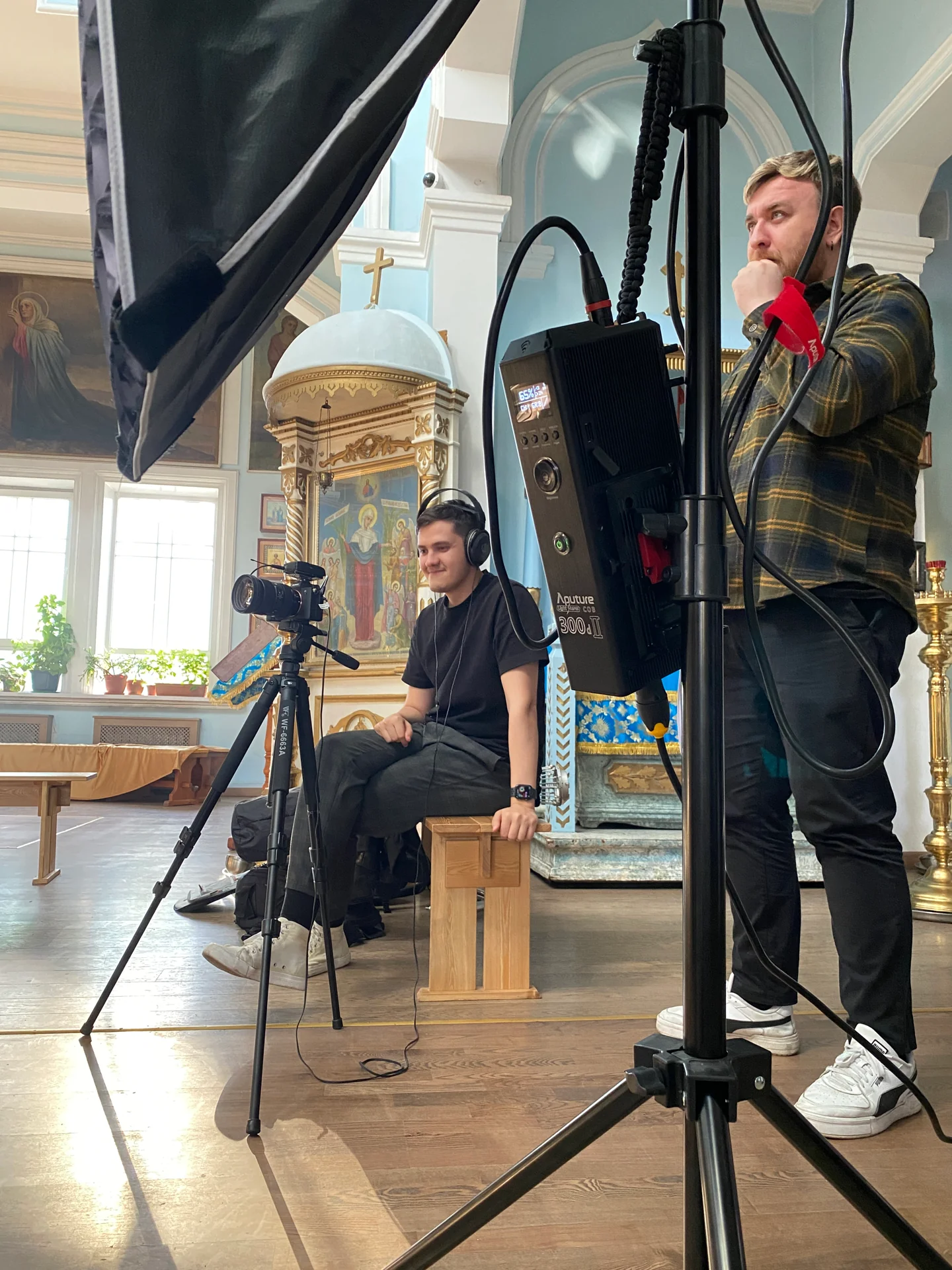 A location shoot: camera, lighting and working with a guest.